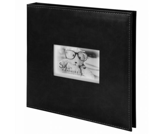 Фотоальбом BRAUBERG "Premium Black" 20 магнитных листов 30*32см, под кожу, черный, 391186 391186