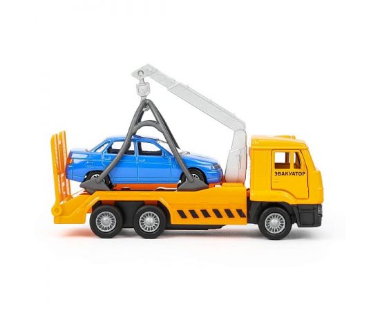 Машина металл KAMAZ ЭВАКУАТОР, 12 см,дв.,подв.дет.,инер.+машина 7,5 см 392198 392198