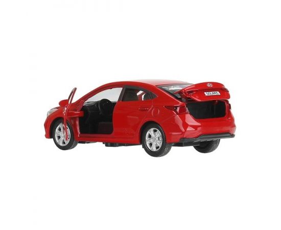 Машина металл HYUNDAI SOLARIS длина 12 см, двер, багаж, инерц, красный 395088 395088