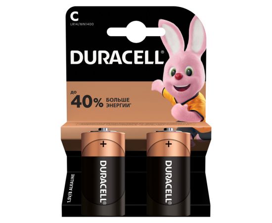 Батарейка Duracell Basic C (LR14) алкалиновая, 2BL 5000394127531