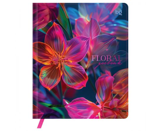 Дневник 1-11 кл. 48л. (твердый) BG "Floral", иск. кожа, печать, тиснение фольгой, ляссе D5h48_64508