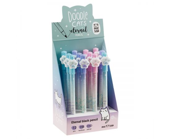 Карандаш ч/г с металлическим наконечником MESHU "Sweet infinity", HB, ассорти, топпер, шоу-бокс MS_63968