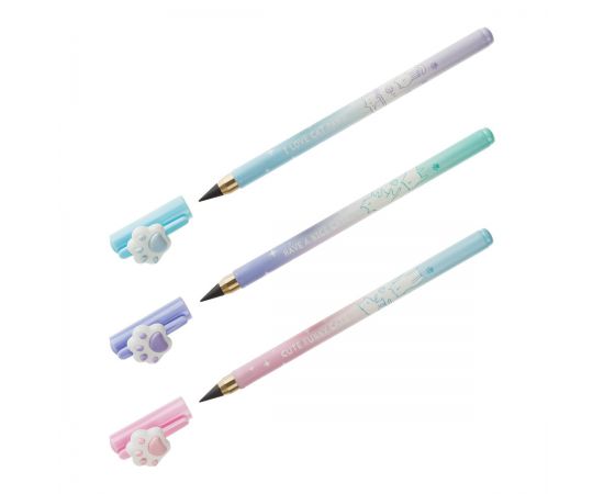 Карандаш ч/г с металлическим наконечником MESHU "Sweet infinity", HB, ассорти, топпер, шоу-бокс MS_63968