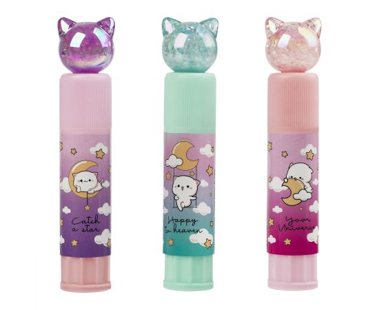 Клей-карандаш MESHU с топпером "Crystal Kitten", 8г, дисплей бокс, ПВП, ассорти MS_65160