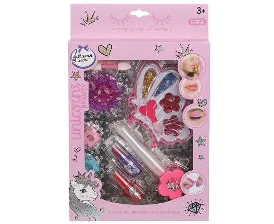 Косметика для девочек "Милая леди" (тени, помада, лак для ногтей, блеск для губ) 378430 378430