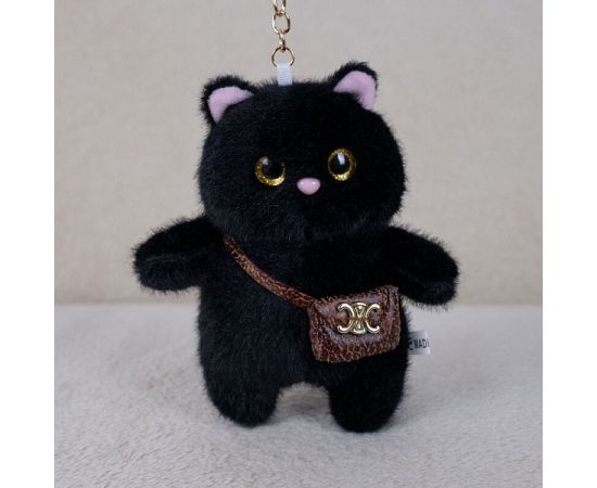 Брелок мягкий "Котик с сумкой" черный BL701228105BK BL701228105BK