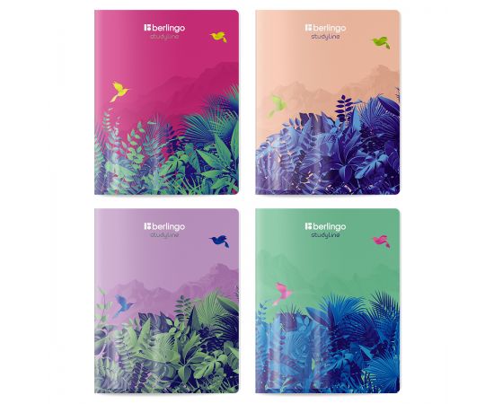 Тетрадь 48л., A5, клетка Berlingo "Flower Art", 80г/м2, софт-тач, ассорти CBs_48S20