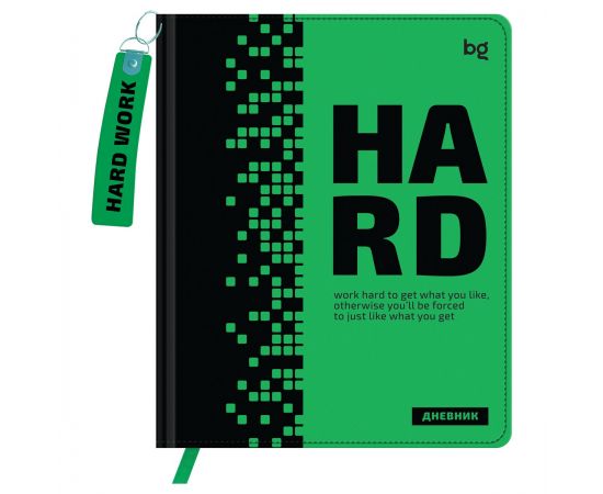 Дневник 1-11 кл. 48л. (твердый) BG "Hard. Green", иск. кожа, печать, брелок, ляссе D5h48_64496