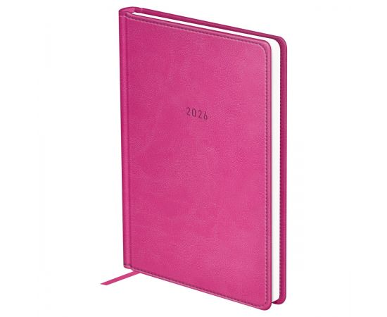 Ежедневник датированный 2026г., А5, 176л., твердый переплет, кожзам, BG "Winner. Fuchsia", фуксия DdА5_09347
