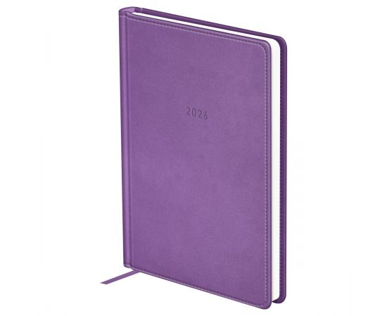 Ежедневник датированный 2026г., А5, 176л., твердый переплет, кожзам, BG "Winner. Light purple", фиолетовый DdА5_09350