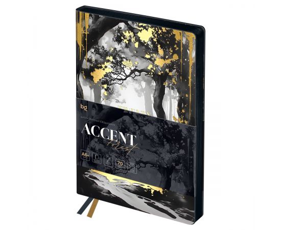 Ежедневник датированный 2026г., А6+, 176л., мягкий переплет, кожзам, BG "Accent. Forest", отд. фольгой, цветной срез DdА6+_09813