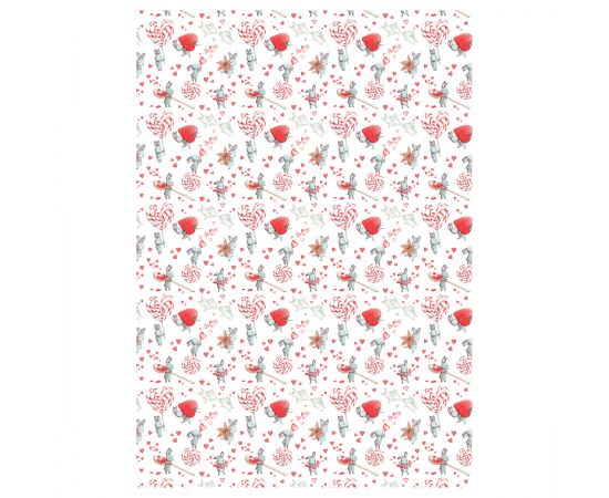 Упаковочная бумага глянц. 70*100см, MESHU "Love", 80 г/м2, ассорти, 4 дизайна MS_62827