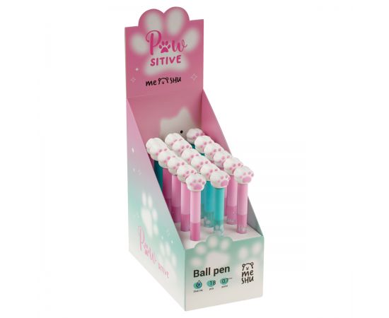 Ручка шариковая автоматическая MESHU "Spinner Paw" синяя, 0,7мм, корпус ассорти MS_65544