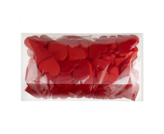 Наполнитель для подарков, 3см, "Red hearts", MESHU, 100шт., красный MS_65912