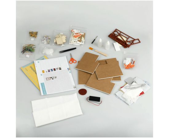 Сборная модель ТРИ СОВЫ, Румбокс "Городской лофт", инструменты, клей, светодиоды, картонная коробка RMb_57080