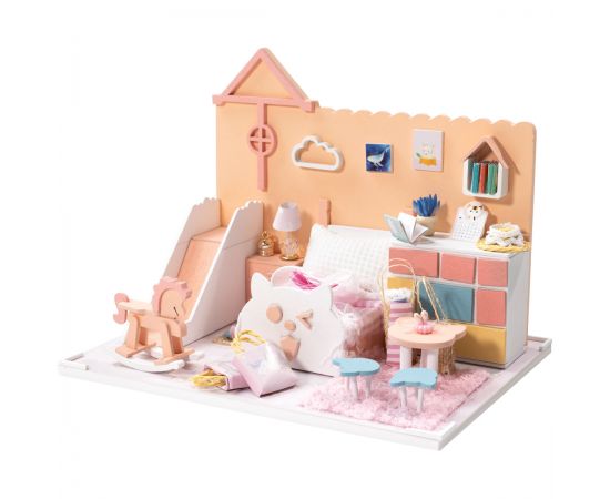 Сборная модель ТРИ СОВЫ, Румбокс "Детская комната с игровой зоной", инструменты, клей, картонная коробка RMm_57077