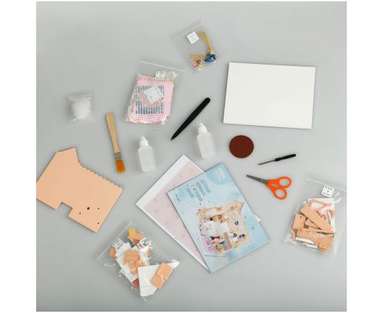 Сборная модель ТРИ СОВЫ, Румбокс "Детская комната с игровой зоной", инструменты, клей, картонная коробка RMm_57077