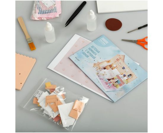 Сборная модель ТРИ СОВЫ, Румбокс "Детская комната с игровой зоной", инструменты, клей, картонная коробка RMm_57077