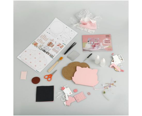 Сборная модель ТРИ СОВЫ, Румбокс "Комната невесты", инструменты, клей, картонная коробка RMm_57078