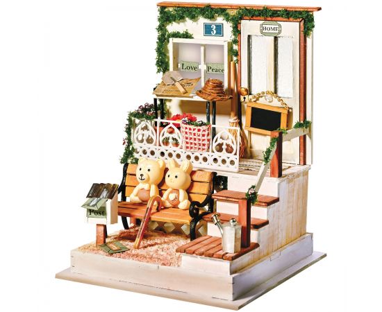 Сборная модель ТРИ СОВЫ, Румбокс "Загородная жизнь", инструменты, клей, светодиоды, батарейки, картонная коробка RMs_57073