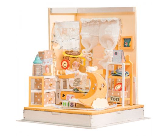 Сборная модель ТРИ СОВЫ, Румбокс "Комната малыша", инструменты, клей, светодиоды, батарейки, картонная коробка RMs_57074