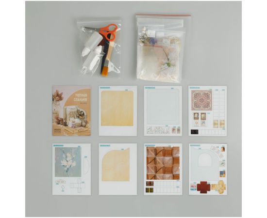 Сборная модель ТРИ СОВЫ, Румбокс "Уютная спальня", инструменты, клей, картонная коробка RMs_57075