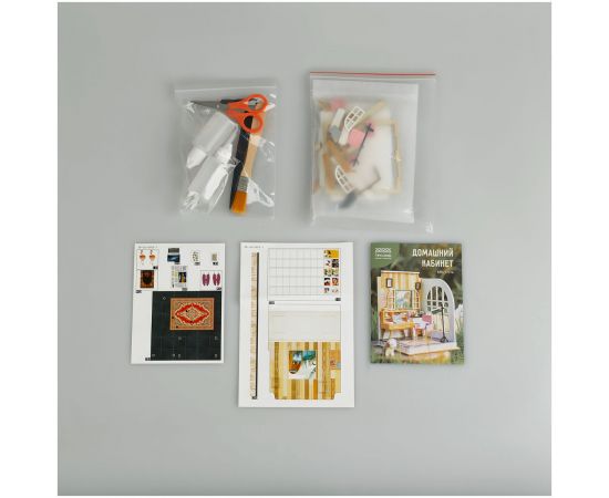 Сборная модель ТРИ СОВЫ, Румбокс "Домашний кабинет", инструменты, клей, картонная коробка RMs_57076