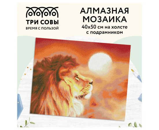 Алмазная мозаика ТРИ СОВЫ "Закат", 40*50см, холст на деревянном подрамнике, картонная коробка с пластиковой ручкой АМП4050_47617