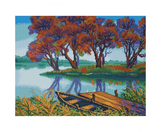Алмазная мозаика ТРИ СОВЫ "Осенний пейзаж", 40*50см, холст на деревянном подрамнике, картонная коробка с пластиковой ручкой АМП4050_52982