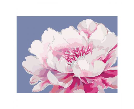 Картина по номерам на холсте с глиттером ТРИ СОВЫ "Серебро на цветке", 30*40, с акриловыми красками и кистями КХг3040_57052