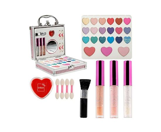 Lukky Бьюти-Дизайн Глэм без Проблем наб.в чемоданчике с зеркалом,блески д.губ,румяна,тени Т23377 Т23377