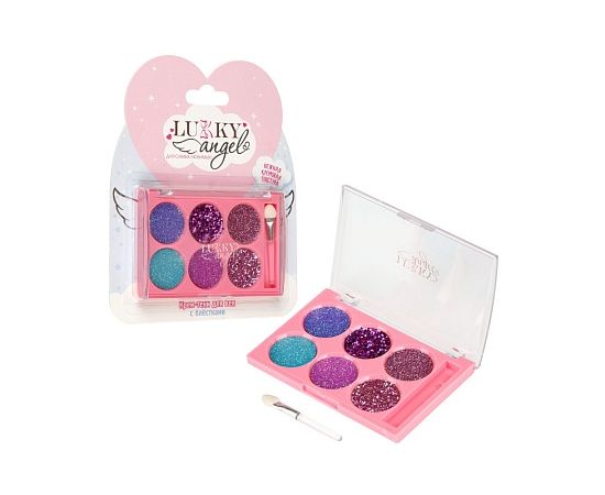 Lukky Angel крем-тени для век с блёстками,с аппликатором, 6 цв.Т25659 Т25659