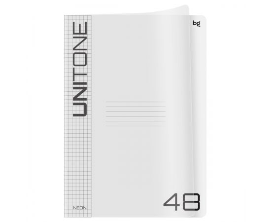 Тетрадь 48л., А4 клетка BG "UniTone", пластиковая обложка, прозрачный Т4ск48_пл 57512