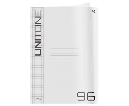 Тетрадь 96л., А4 клетка BG "UniTone", пластиковая обложка, прозрачный Т4ск96_пл 57517