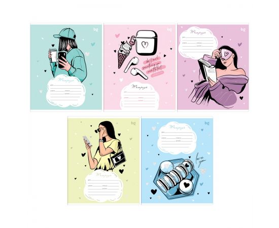 Тетрадь 12л., линия BG "My love", блестки Т5ск12_бл 47274