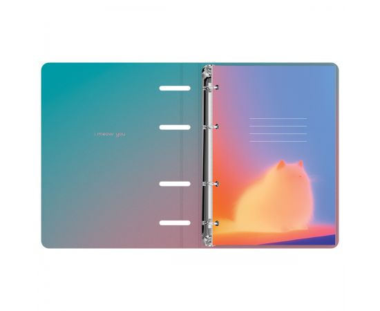 Тетрадь на кольцах А5, 120л., BG "Meow", картон, soft-touch ламинация ТК5к120_лс 57855