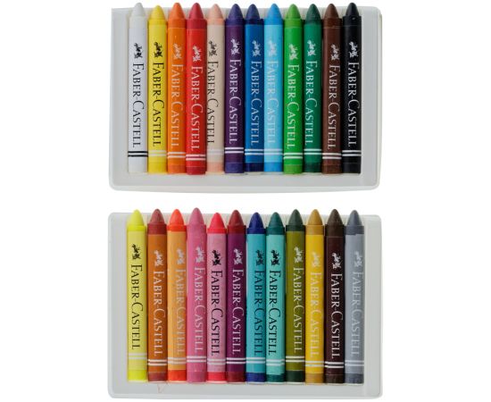 Мелки восковые Faber-Castell, 24цв., трехгранные, картонная упаковка 120024