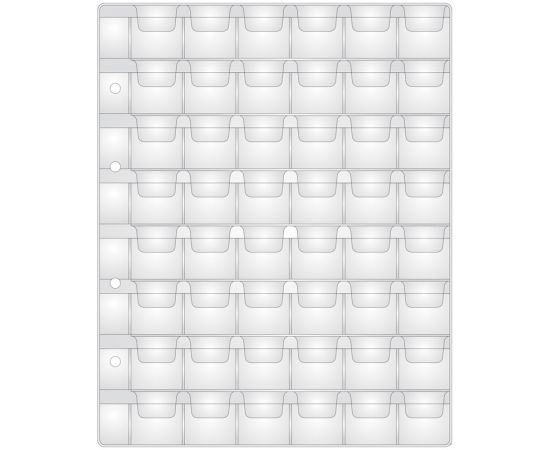 Лист для альбома OfficeSpace "Optima" на 48 монет 28*28, 120мкм 215474