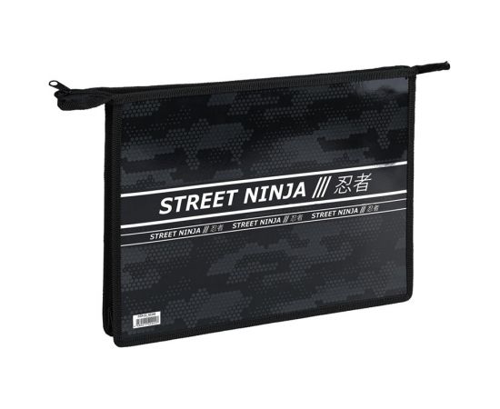 Папка для тетрадей 2 отделения А4 ArtSpace "Ninja", пластик, фольга, на молнии ПТР-22_42245