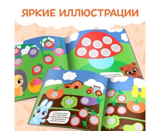 Книга с наклейками «Умные кружочки. Что, где растёт?», 12 стр. 3746207