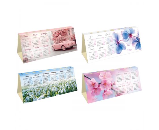 Календарь-домик с высечкой, 210*85 мм BG "Цветы", ассорти, 2026г. 381139