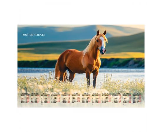 Календарь настенный листовой А1, 590*900 мм BG "Символ года", 2026г 382131