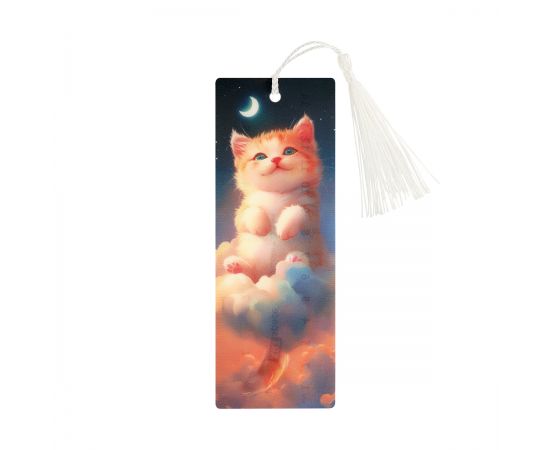 Закладка для книг 3D с линейкой, 150*55мм, ArtSpace "Cute kitten", декоративный шнурок 3D_45447
