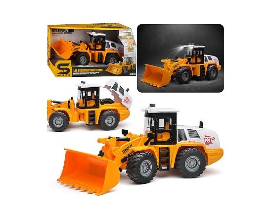 Бульдозер "Строитель" (свет, звук) в коробке (желтый) JS129-1 JS129-1