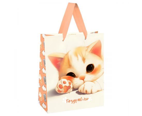 Пакет подарочный 18*23*10см MESHU "Lovely kitten", матовая ламинация MS_66120