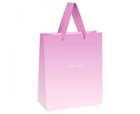 Пакет подарочный 18*23*10см MESHU "For you. Pink", фольга, матовая ламинация MS_66146