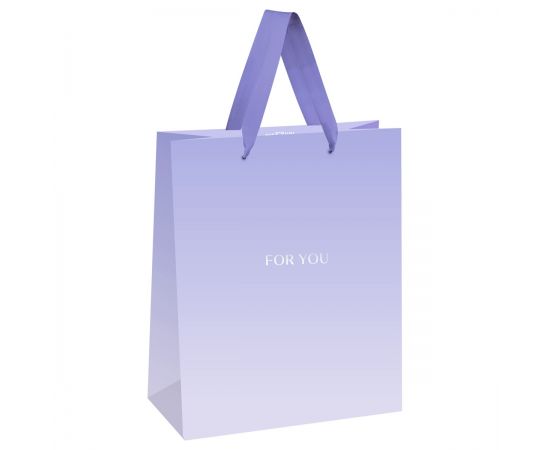 Пакет подарочный 18*23*10см MESHU "For you. Purple", фольга, матовая ламинация MS_66148