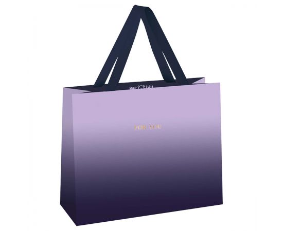 Пакет подарочный 42*33*12см MESHU "Purple gradient", фольга, матовая ламинация MS_66256