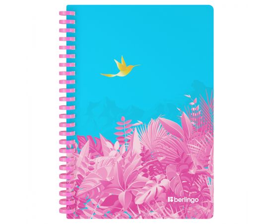 Бизнес-тетрадь A5, 80л., Berlingo "Flower Art", клетка, на силиконовом гребне, 80г/м2, пластик обложка 700мкм RNt_A5S20