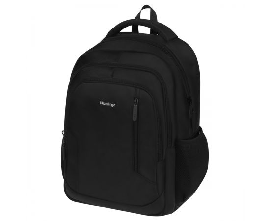 Рюкзак Berlingo City "Comfort black" 42*29*17см, 3 отделения, 3 кармана, отделение для ноутбука, USB разъем, эргономическая спинка RU06954